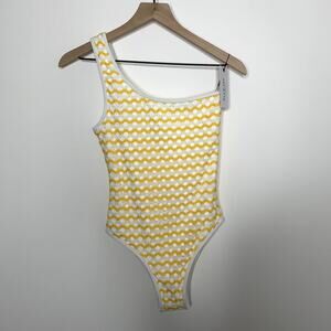 Ellejay Crochet Knit Swimsuit Womens New Yellow Size Small